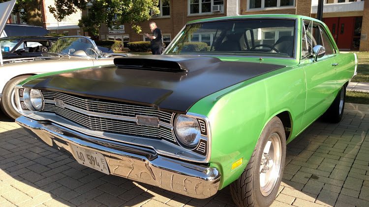 67-69 Dart custom hood with six pack scoop - Rockin Wheels car show