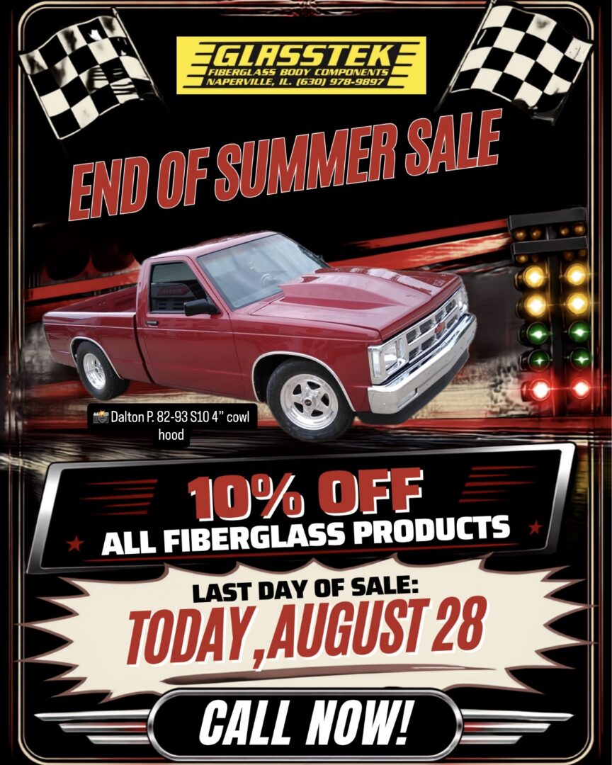 NOTE: Sale does not apply to third party orders, custom hoods, carbon fiber or orders placed prior to 08/20